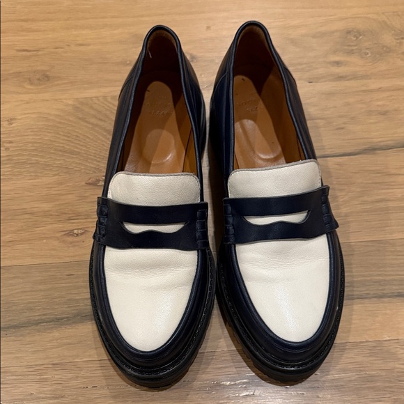 Sezane Albane Navy and White Loafers 37 EUC - Picture 3 of 8